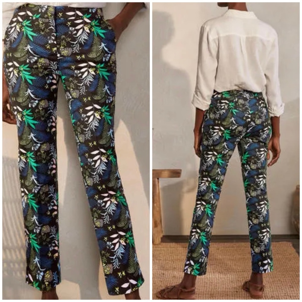 Boden Richmond 7/8 Ankle Pant Safari Fern Black Green Size 2P